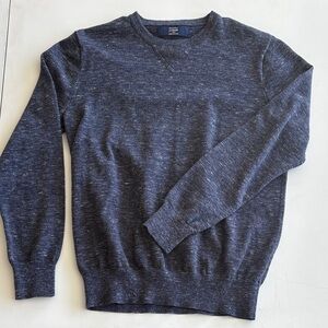 J. Crew Men's Heathered Navy Crewneck Sweater
